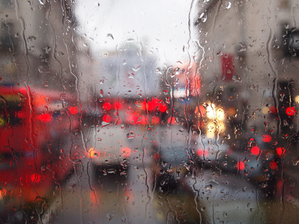 Picadilly Circus London Rain Red Mist